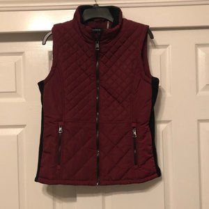 Marc Andrew Maroon and Black Puffer Vest